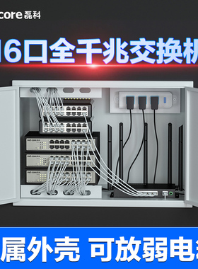 磊科S16G 16/24口千兆交换机网线分流器网络分线器钢壳桌面式企业以太网交换器高清监控稳定高速
