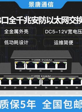 千兆5/8口网络交换机DC12V供电16/24口以太网络交换机网管带VLAN