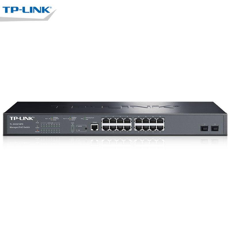 TP-Link TL-SG3218PE 16口千兆PoE网管监控无线AP供电交换机 整机225W二层网管