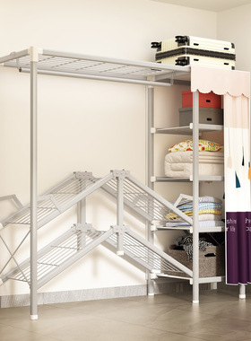 衣柜家用卧室免安装可折叠简易布衣柜结实耐用全钢架出租房用衣橱