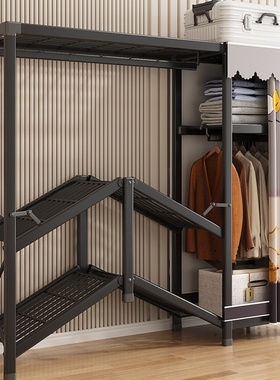 衣柜家用卧室免安装可折叠简易组装布衣橱全钢架结实耐用出租房用