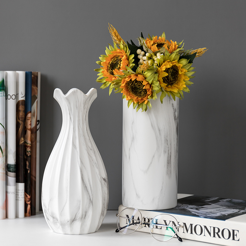 简约ins风北欧陶瓷花瓶摆件创意现代轻奢餐桌客厅插花干花装饰品