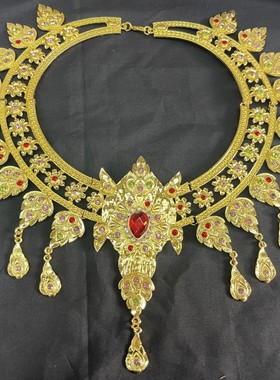 新款民族风傣族手镯特色金色女式银色臂环指套皇冠写真饰品现货