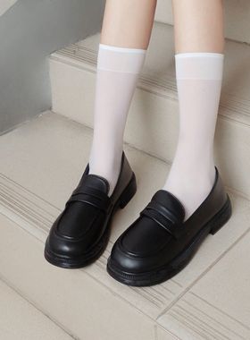 木村叔jk小皮鞋平底中跟学生少女鞋子黑色百搭日系学院制服鞋夏季
