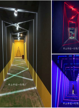 创意LED酒吧KTV酒店宾馆过道走廊入户射灯门框造型七彩变色线条灯