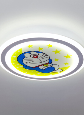 来图定制儿童房卧室吸顶灯具月亮叮当猫卡通装饰房间语音声控灯