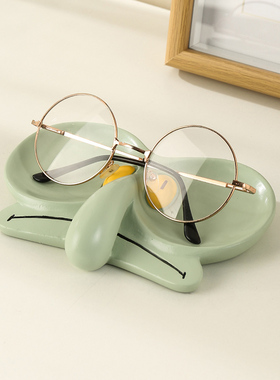 章鱼哥眼镜架首饰盒收纳盘置物摆件创意可爱办公室桌面装饰品卡通