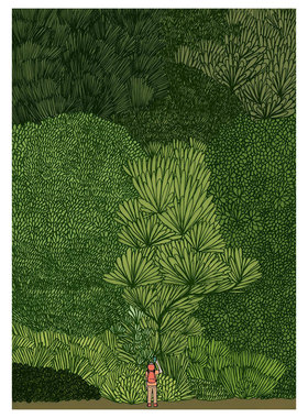 Forest英国设计插画海报清新抽象创意海报家居装饰画贴画打印画芯