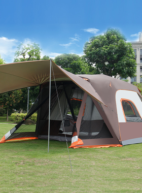 帐篷户外全自动便携式可折叠加厚防雨3-4人5-6人露营一室一厅速开