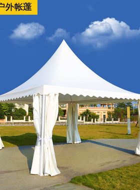 欧式尖顶帐篷房户外活动车展展销帐棚商用大型白色篷房尖顶篷遮阳