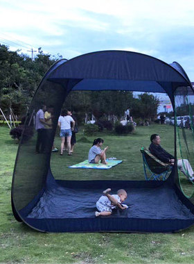 户外网纱帐篷全自动免搭速开花园庭院防蚊虫 沙滩遮阳棚5-8人大型