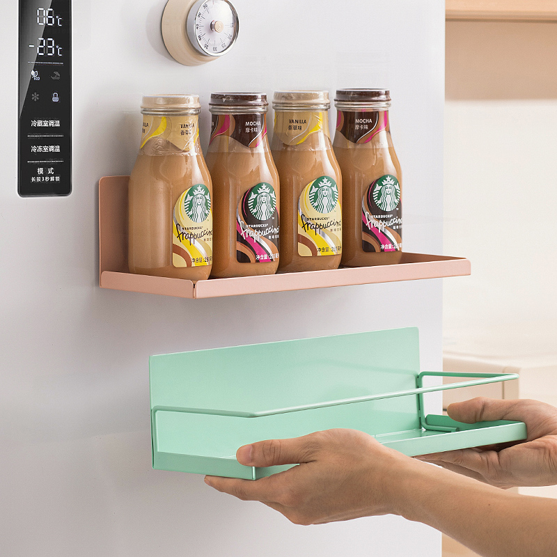 厨房置物架冰箱侧面磁吸收纳架纸巾收纳盒多功能免打孔放调料挂架