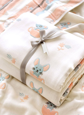 新生婴儿浴巾纯棉纱布超柔吸水洗澡巾包被初生宝宝盖毯儿童毛巾被