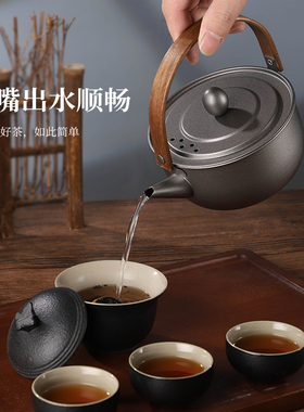 304不锈钢茶壶家用加厚电磁炉燃气煮茶壶迷你便携式户外烧水壶