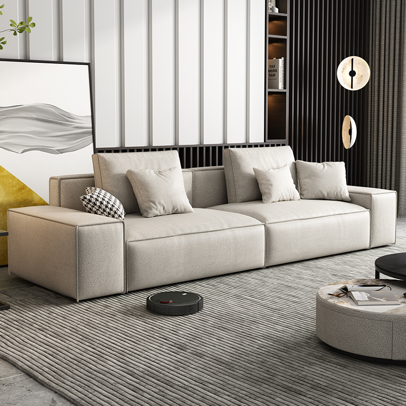 布雷尔baxter现代简约科技布艺沙发小户型意式极简直排豆腐块沙发
