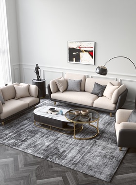 北欧轻奢布艺沙发小户型双三人组合现代简约客厅网红款科技布沙发