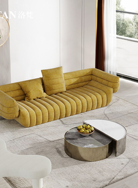 简约现代风格布艺沙发小户型三四人位极简客厅创意北欧网红沙发