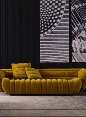 意式创意异形布艺沙发组合轻奢现代简约公寓客厅网红时尚懒人绒布
