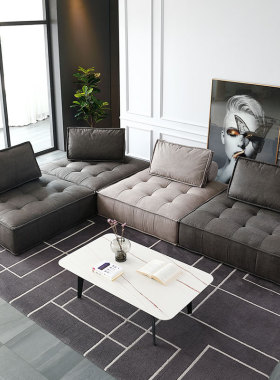 北欧布艺沙发现代简约网红极简科技布沙发客厅组合套装小户型家具