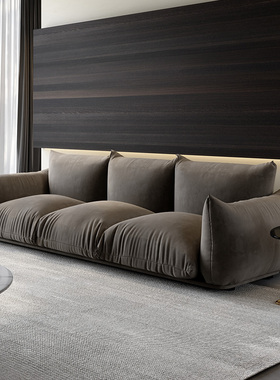 北欧后现代简约布艺沙发意式设计师款网红羽绒填充科技布客厅沙发