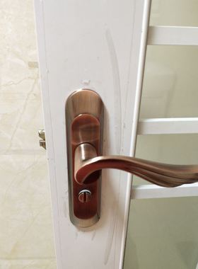 卫浴锁110mm卫生间门锁红古铜色平面凹弧面 厕所洗手间厨房执手锁
