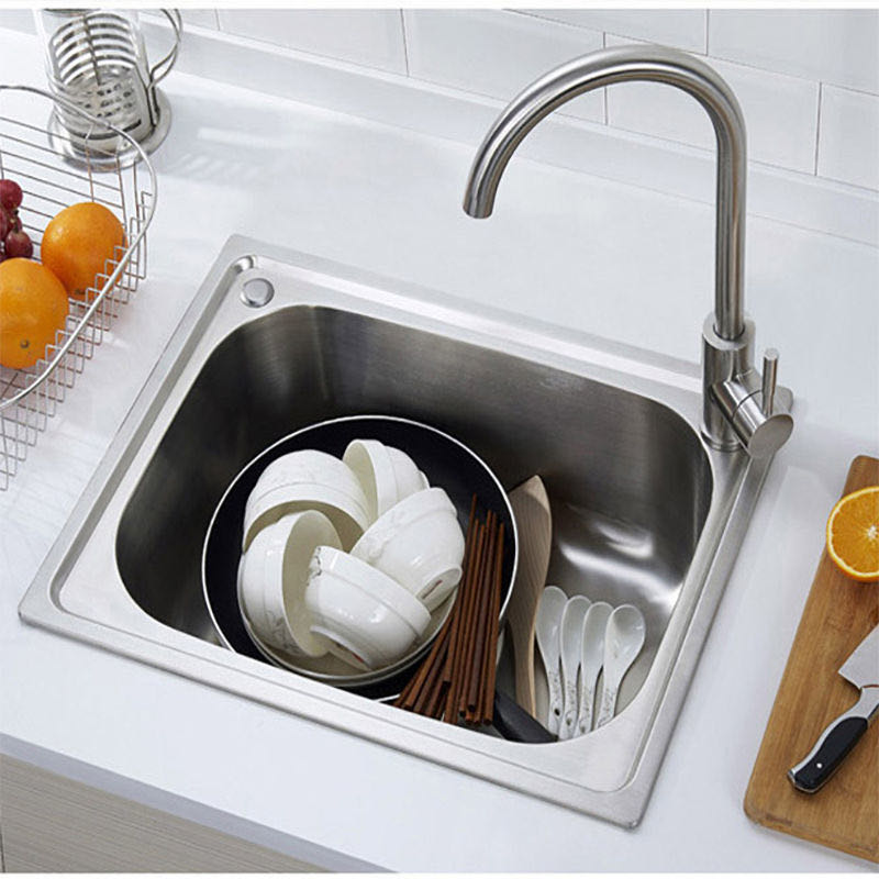 厨房加厚不锈钢拉丝水槽单槽洗菜盆大 小单槽可安装台下盆台上盆