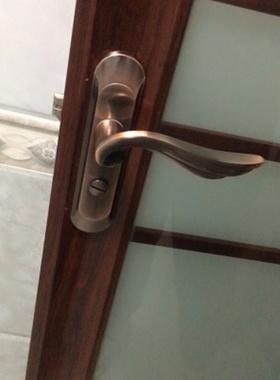 厕所卫浴锁红古铜色凹弧U面厨房洗手间锁具执手通用型弧形卫生间