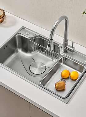 箭牌洗碗池纳米大口径不锈钢台上台下洗菜盆304正品厨房水槽单槽
