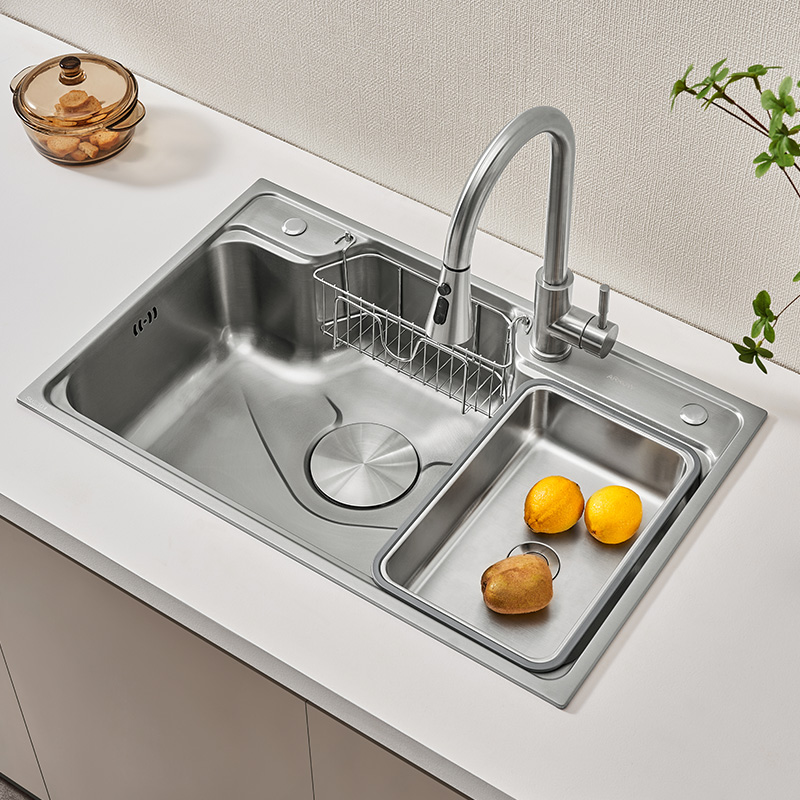 箭牌洗碗池纳米大口径不锈钢台上台下洗菜盆304正品厨房水槽单槽