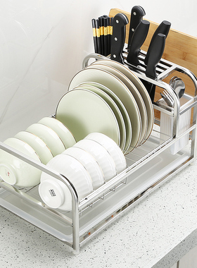 厨房置物架刀架碗碟碗盘收纳架沥水架家用多功能放碗架碗筷收纳盒