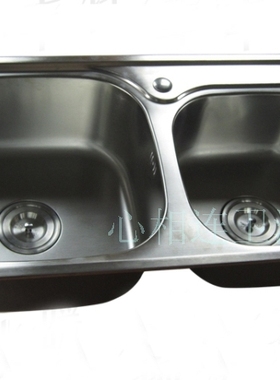 冠爵SUS304不锈钢厨房水槽套餐双槽洗碗池菜盆一体加厚1.3MM8043B