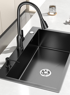 松鲸洗菜盆厨房家用不锈钢水槽大单槽手工纳米台上盆洗碗槽洗碗池