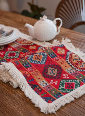 复古摩洛哥波西米亚风格桌旗餐桌布艺家居装饰茶几电视餐边柜盖布
