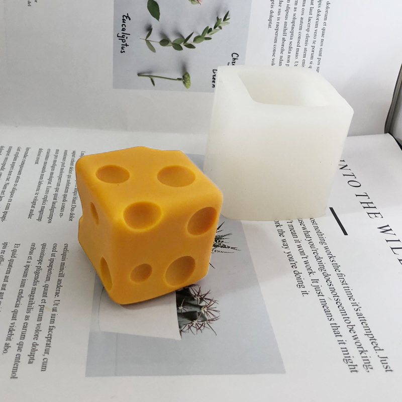 立体正方形奶酪香薰蜡烛烘培巧克力蜡烛装饰手工diy材料硅胶模具