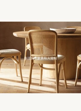 RH美式简约实木餐厅家具饭桌餐桌椅组合酒店外贸出口工厂定制家具