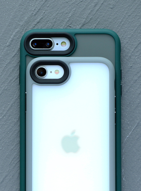 苹果SE3代手机壳iPhoneSE2022款二优盾防摔肤感8Plus保护套磨砂半透明撞色加厚防摔7P软胶气囊8全包ins风简约
