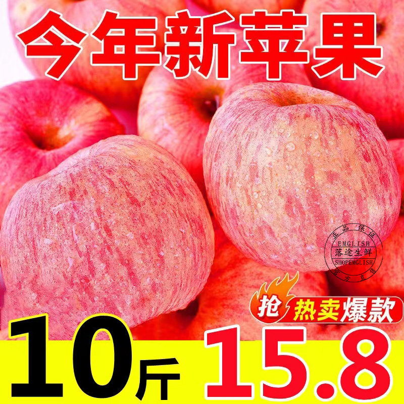 陕西整箱新鲜心脆5当季甜大斤冰糖红富士苹果水果正宗洛川10