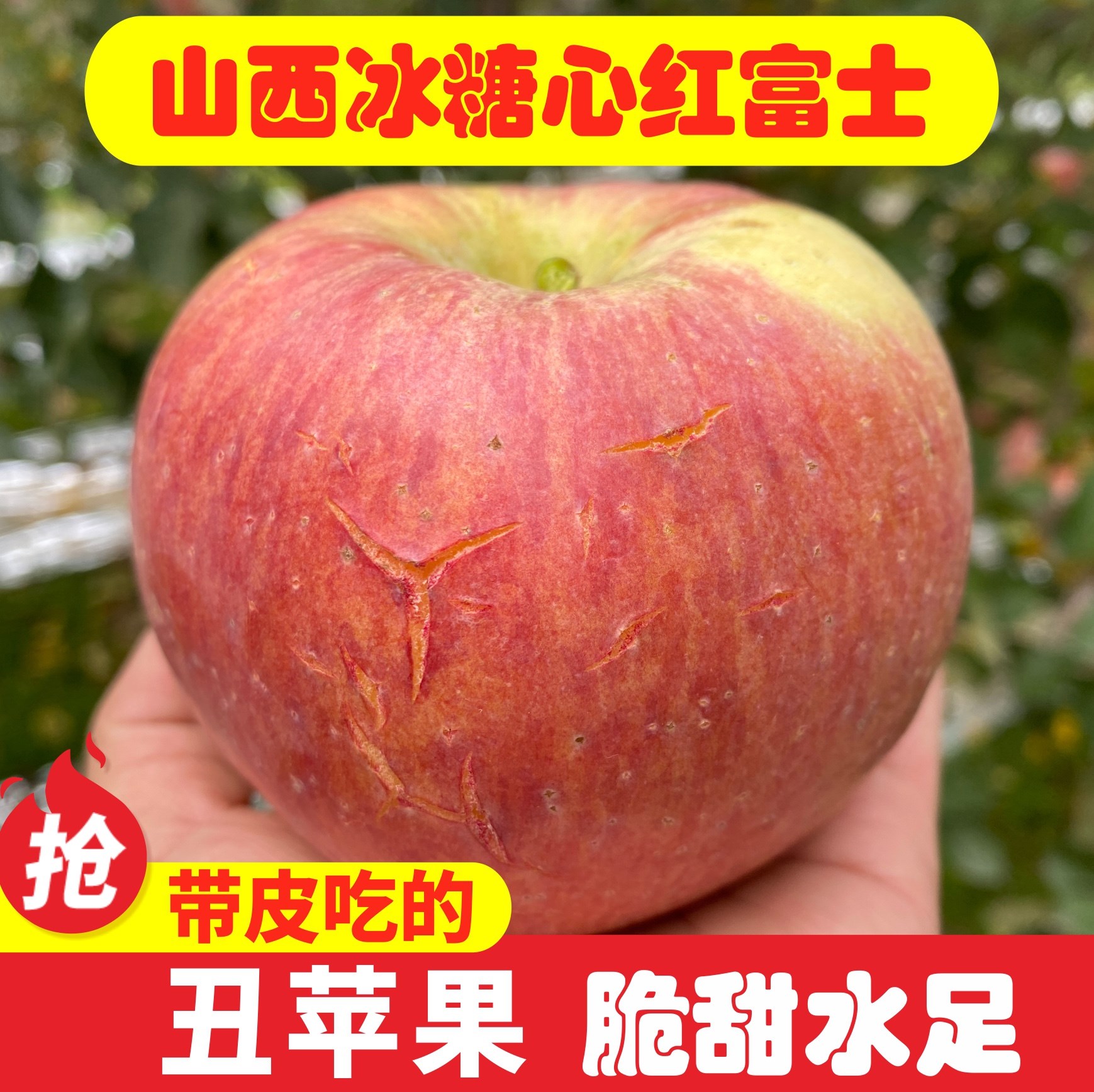 新果山西运城临猗苹果优质红富士新鲜大果脆甜水果冰糖心10斤整箱