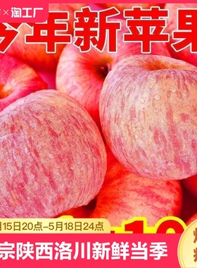 洛川苹果水果新鲜当季整箱红富士冰糖心一级脆甜10斤包邮黄元帅