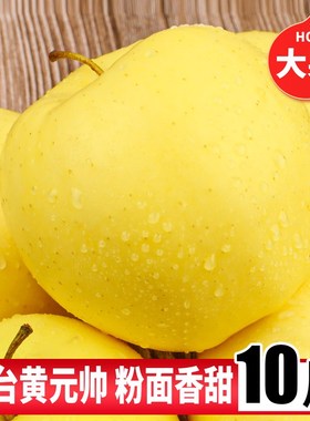 烟台苹果黄金帅10斤装黄元帅水果新鲜当季整箱黄香蕉甜粉面刮平果