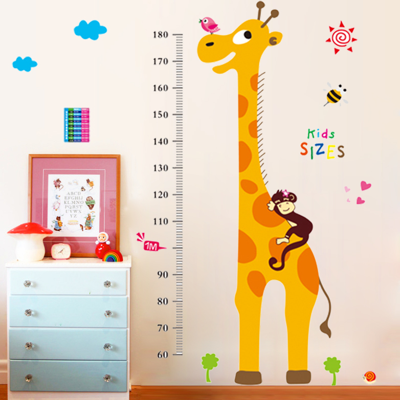 创意儿童宝宝测量身高尺卡通墙贴书房布置墙面装饰家里改造小卧室