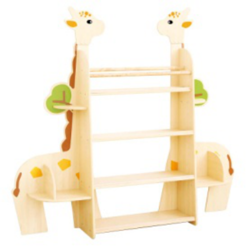 长颈鹿靠墙书柜、幼儿园用图书架、儿童书房用收纳柜