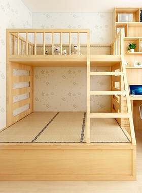 日式榻榻米卧室书房小房间设计实木床衣柜一体儿童房全屋定制整体