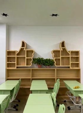 创意大拇指造型书架儿童房书房壁挂图书馆早教中心绘本室书柜木