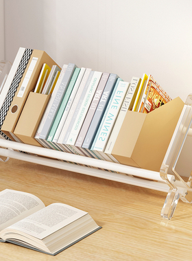 儿童书房桌面书架学生收纳床头飘窗书柜简易小型置物台面放书支架