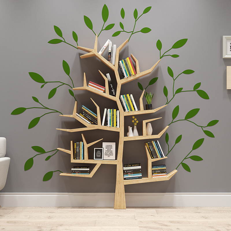美式创意实木树形型书架幼儿省空间收纳书房个性儿童展示置物架
