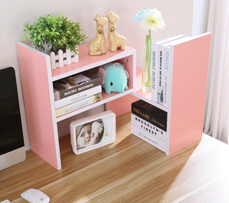 桌上创意简易书架可伸缩自由组合儿童学生书柜宿舍书房办公室书桌