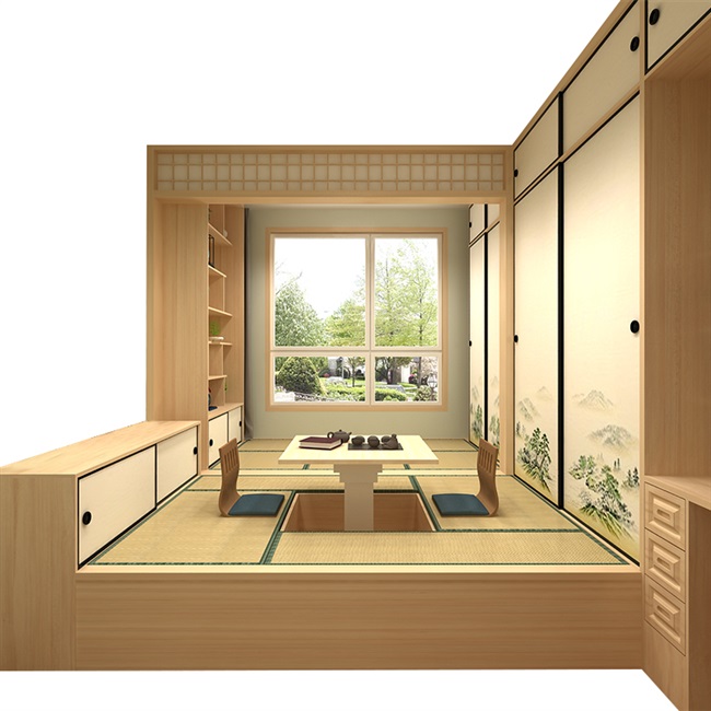 榻榻米卧室书房小房间设计实木床衣柜一体日式儿童房全屋定制整体
