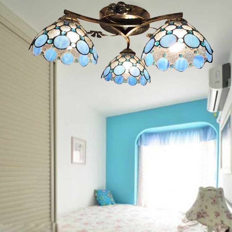 明轩客厅卧室餐厅书房地中海风格儿童房蓝色简约个性房间吸顶灯