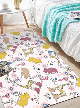 卡通地毯家用卧室床边垫书房客厅男女孩儿童房可爱加厚长方形定制